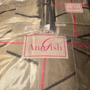 $2,150! NWT Je T'Aime 5-PC Throw Blanket / Shams Bronze Charcoal Reverses Velvet